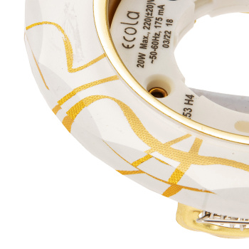 Светильник встраиваемый GX53 H4 Ecola Стекло Круг золото-золото на белом 38*12 FG53RNECH *10/30