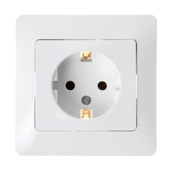 Розетка "Glossa" СП 1-мест. белая с/з GSL000142 *1/15/90