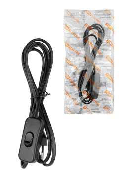 Шнур с выкл. и вилкой  ШВВП 2х0,5мм2 1,8м черн. TDM SQ1305-1001 *1/80