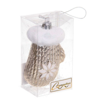 Ёлочная игрушка Новогодняя варежка 5*4*10 см, шампань