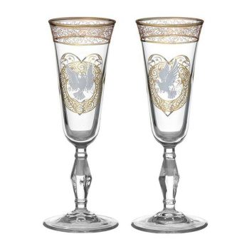 Набор бокалов для шампанского 200 мл "Свадебная пара. Голуби", 2 шт 1599283