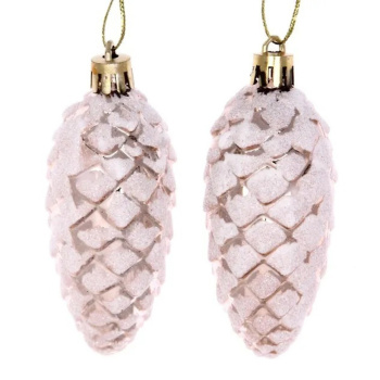 Ёлочные игрушки "Таинственное очарование" Шишки 9 см (набор 2шт), шампань