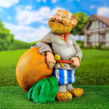 Садовая фигура "Дед с репкой" 35х43х47см 6957132