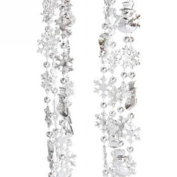 Бусы на елку Серпантин «Новый год», 200 см, серебро Бусы на елку Серпантин «Новый год», 200 см, серебро