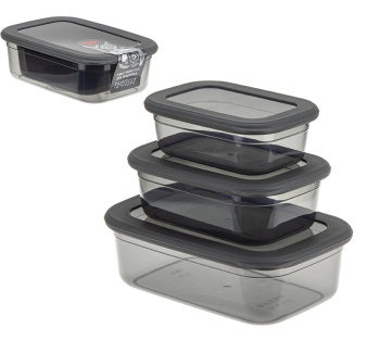 яяяНабор контейнеров д/прод. пластм.с кр. "Респект" (0,4л+0,7л+1,2л) М1264("М-П")*1/16