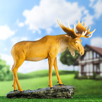 Садовая фигура "Лось на камне" 49х52х30см 7426200
