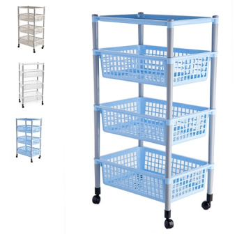Этажерка пластм. 4 секции-лотка, на колесиках 440х310х830мм арт.944("Полимербыт") *1/2