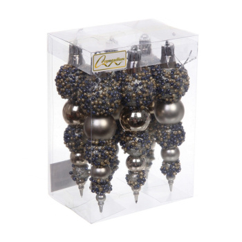 Набор украшений SHINE "Fairy tale" 14 см (6 шт.), champagne silver