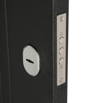 яяяДверь металлическая 6 см М1 черный шёлк, ПВХ белый 860х2050 ЛЕВАЯ Двери Гуд *1