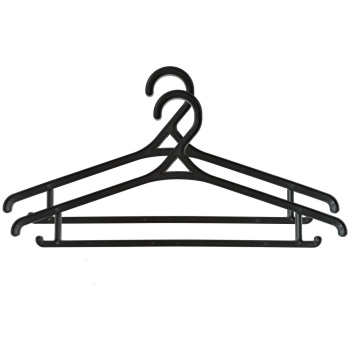 Плечики-вешалка для одежды пластм. р-р 46-48 "Костюмная" Черный ПЛ КЧ (Екатеринбург) *1/60 Плечики-вешалка для одежды пластм. р-р 46-48 "Костюмная" Черный ПЛ КЧ (Екатеринбург) *1/60
