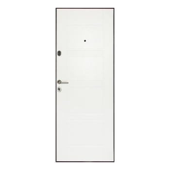 яяяДверь металлическая 6 см М1 черный шёлк, ПВХ белый 860х2050 ЛЕВАЯ Двери Гуд *1
