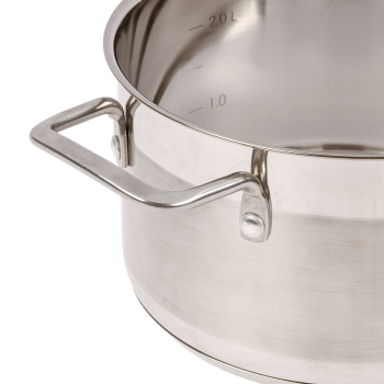 Кастрюля нерж. "Kukmara" "Orion" 2.5л Стекл.кр., d дна160мм (подх. д/Индукц.пл.) ORN-CA2518G *1/4