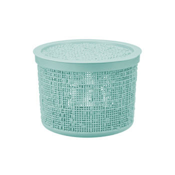 Коробка д/хранения пластм. с кр. "Бязь" кр. d175мм,в.125мм (2.0л) Морск.волн.М2328 ("М-Пл-ка") *1/14