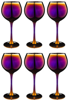 Набор бокалов стекло "Королевская Фуксия" 6шт 280мл д/вина 194-452 (Арти-М) *1/4