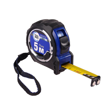 Рулетка 5м х19мм резино-пластик. корпус стальная лента фиксатор магнит арт.2501619 T4P *1/12/120