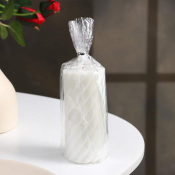 Свеча-цилиндр "Спираль",5х10 см, пальмовый воск, белая, 6 ч 9889546