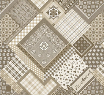 Клеёнка на нетканой основе "Мажор" "Пэчворк" бежевый шир.1,35м 627/2 "Колорит" *20