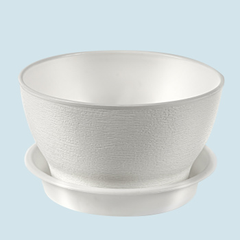 Кашпо пластм. "Фиалочка" 0,5л d верха 125мм h70мм с поддоном Белый КФ 0,5Б "ПластоС" *1/65 Кашпо пластм. "Фиалочка" 0,5л d верха 125мм h70мм с поддоном Белый КФ 0,5Б "ПластоС" *1/65