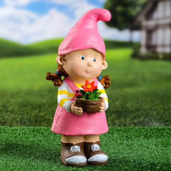 Садовая фигура "Девочка с цветочками" 33х15х14см 7640152