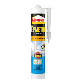 Герметик для окон и стекол 280 мл Момент, силиконовый, прозрачный