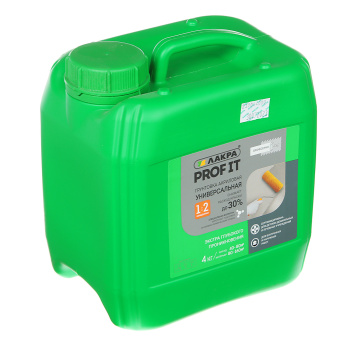 Грунтовка-концентрат 1:2 акриловая ЛАКРА PROF IT, 4 кг Грунтовка-концентрат 1:2 акриловая ЛАКРА PROF IT, 4 кг