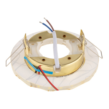 Светильник встраиваемый GX53 H4 Ecola Стекло Круг золото-золото на белом 38*12 FG53RNECH *10/30