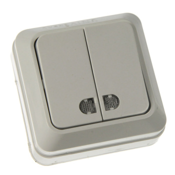 Выключатель "Олимп" ОП 2кл. белый с индикатором О0123 *10/200