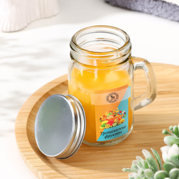 Свеча ароматическая в банке "Тропические фрукты", 7,2 х 8,5 см, 190 г  9485661