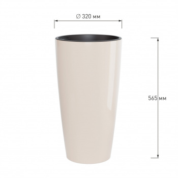 Кашпо пластм. "Рондо" высокое 35л d 320мм h565мм, со вставкой 15л Бежевый М8880 (ЗПИ "Альт.") *1 Кашпо пластм. "Рондо" высокое 35л d 320мм h565мм, со вставкой 15л Бежевый М8880 (ЗПИ "Альт.") *1