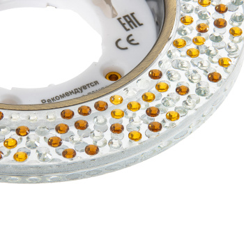 Светильник встраиваемый GX53 H4 5319 Ecola Glass Круг янтарь зерк/черн.бронза FQ53RMECB *10/30