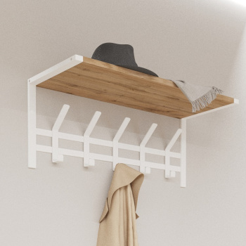 Вешалка настенная с полкой 670х270х270мм "Торонто 21Д" Белая ВСПТ21Д Б ("ЗМИ") *1 Вешалка настенная с полкой 670х270х270мм "Торонто 21Д" Белая ВСПТ21Д Б ("ЗМИ") *1