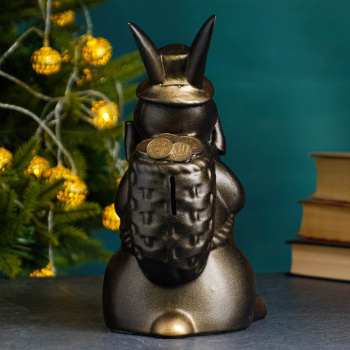 Копилка "Зайчик с корзиной денег" бронза, 24см 9074473