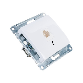 Механизм розетки "Glossa" 1-м. телеф. RJ11 белый GSL000181Т *1