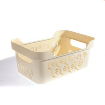 яяяКорзина для хранения пластм. "Deluxe" 4,6л 270x190x120мм Бежевый арт.433280907 ("Бытпласт") *1/14