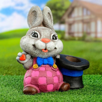 Карандашница "Гаврошевый зайка со шляпой" 12х19х21см 6957100