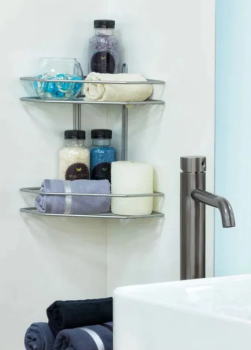 Полка д/ванной Proffero 2-ая угловая 20*20*28см, хром матовый П0001960 *2/10 Полка д/ванной Proffero 2-ая угловая 20*20*28см, хром матовый П0001960 *2/10