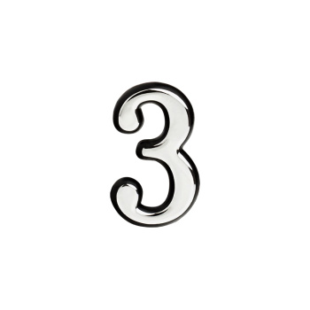 Номер квартирный самоклеющ. хром пластик №3 НОРА-М *10/100/500