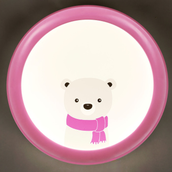 Светильник светодиодный акриловый 400мм 48W 6016P/24W*2 pink 3 реж., пульт *1/10