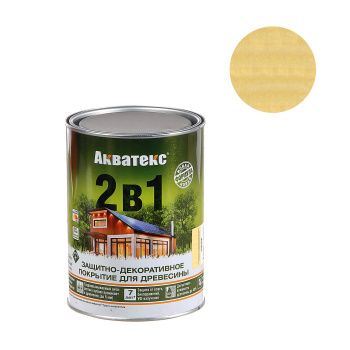 Защитно-декоративное покрытие 0.8 л для древесины АКВАТЕКС 2 в 1, алкидное, сосна
