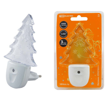 Светильник-ночник "Елочка" светодиод. 220В 0,3Вт TDM SQ0357-0010 *1/10