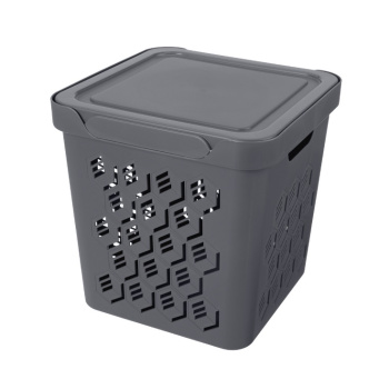 Контейнер д/хранения пластм. "Deluxe"18л 286х286х286мм Серый арт.433242711 ("Бытпласт") *1/6