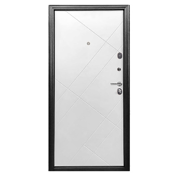 Дверь входная 2050х960х65 мм Форпост, правая, серебристый антик/белый матовый