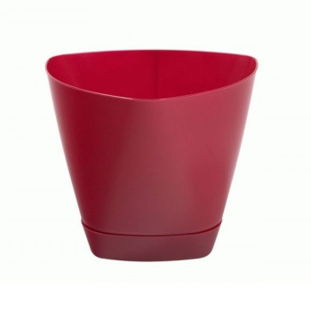 Кашпо пластм. "Элеганс" 1,0л d верха 131мм h117мм с поддоном, прикорн.поливом Рубин 10051212 *1/20