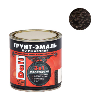 Грунт-эмаль 0.75 л по ржавчине DALI, черная, с молотковым эффектом
