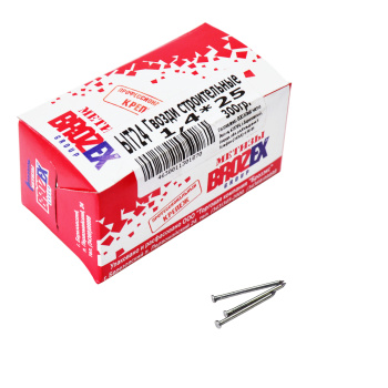 Гвозди строительные 1.4х25 мм BROZEX, 0.3 кг