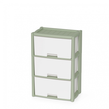 Комод пластм. "Колорит" 3 ящика выс.710мм, шир.475мм, гл.300мм Зелёный М9040"ЗПИ "Альтернатива" *1