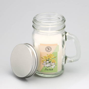 Свеча ароматическая в банке "Лилия", 7,2 х 8,5 см, 190 г  9485664