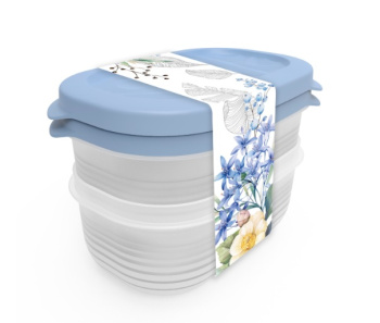 Набор контейнеров д/прод. пластм. "Цветущий сад" 2шт х 0,65л арт.63928 "Полимербыт" *1/12