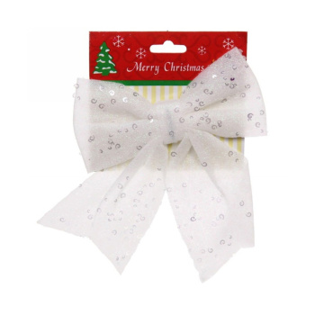 Бант на елку Серпантин «Белоснежка», 17х16 см, белый Бант на елку Серпантин «Белоснежка», 17х16 см, белый