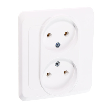 Розетка "Этюд" СП 2-мест. белая РС16-005 *10/20/120